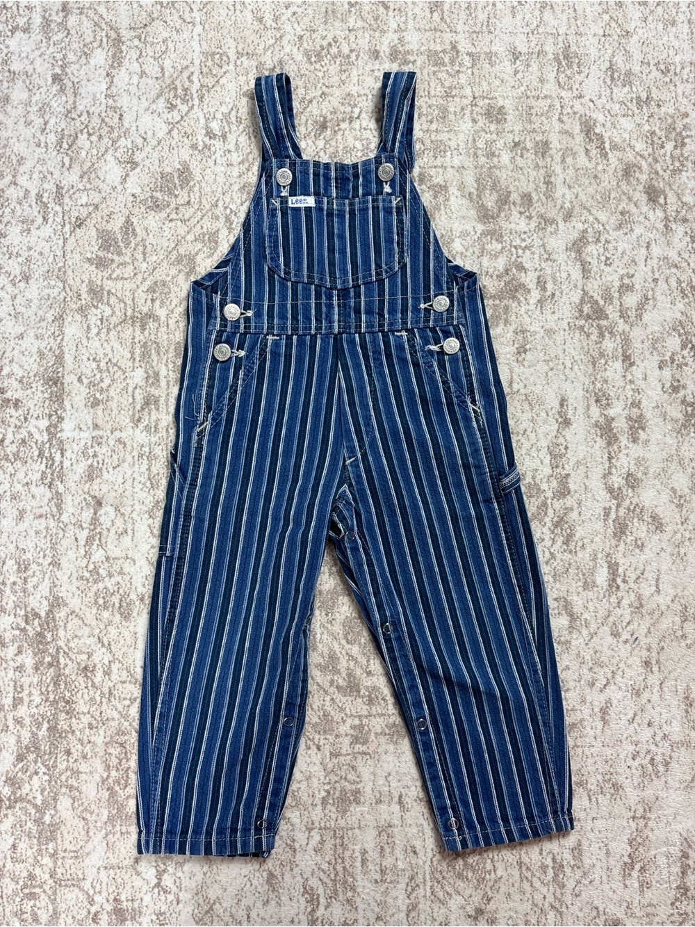 Vintage Lee Conductor Stripe Denim Overalls Size 3T